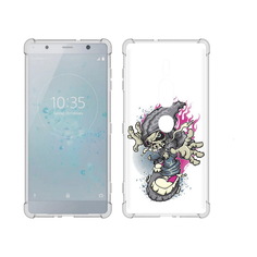Чехол MyPads Tocco для Sony Xperia XZ2 Premium нарисованный скелет на скейт борде
