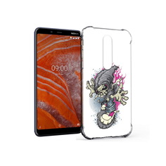 Чехол MyPads Tocco для Nokia 3.1 Plus нарисованный скелет на скейт борде (PT121397.96.512)