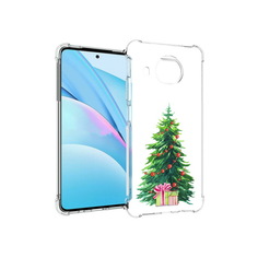 Чехол MyPads Tocco для Xiaomi Mi 10T Lite Елка новогодняя с подарками акварель
