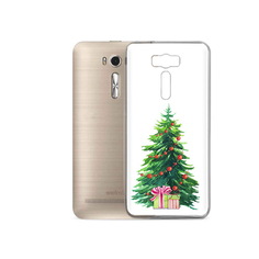 Чехол MyPads Tocco для Asus ZenFone 2 Laser (ZE500KL) Елка новогодняя с подарками акварель