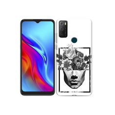 Чехол MyPads Tocco для TCL 20e черно белая ваза в абстракции