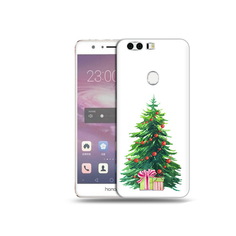 Чехол MyPads Tocco для Honor 8 Елка новогодняя с подарками акварель (PT46676.38.78)