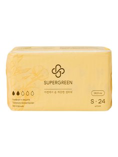 Женские гигиенические прокладки с крылышками SUPERGREEN, S 18,5 см., 24 шт.