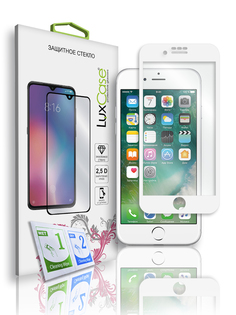 Защитное стекло LuxCase для iPhone 6 Plus, 6S Plus 2.5D, Полноклеевое, Белая рамка, 77817