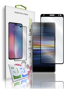Защитное стекло LuxCase для Sony Xperia 10 Plus, 2.5D, полноклеевое, Черная рамка, 78052