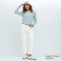 Брюки женские UNIQLO 453975COL01 белые 28 (доставка из-за рубежа)