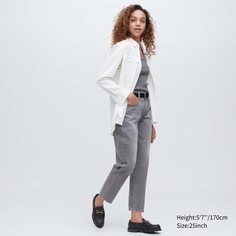 Брюки женские UNIQLO 453975COL05 серые 26 (доставка из-за рубежа)