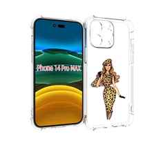 Чехол MyPads леопардовое платье женский для iPhone 14 Pro Max