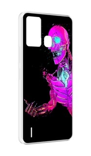 Чехол MyPads скелет-робот-фиолетовый для ITEL S16 / ITEL Vision 1 Pro