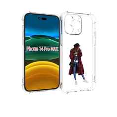 Чехол MyPads девушка-в-клетчатом-пальто для iPhone 14 Pro Max