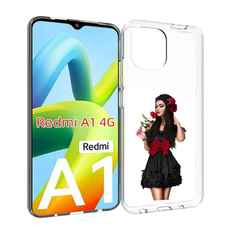 Чехол MyPads девушка-в-черном-платье-с-розой женский для Xiaomi Redmi A1