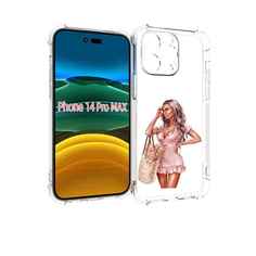 Чехол MyPads Девушка-в-платье женский для iPhone 14 Pro Max