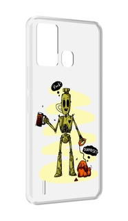 Чехол MyPads прикольный робот для ITEL S16 / ITEL Vision 1 Pro