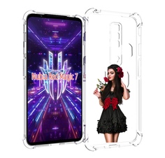 Чехол MyPads девушка-в-черном-платье-с-розой женский для ZTE Nubia Red Magic 7