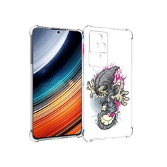 Чехол MyPads нарисованный скелет на скейт борде для Xiaomi Redmi K40S/Poco F4