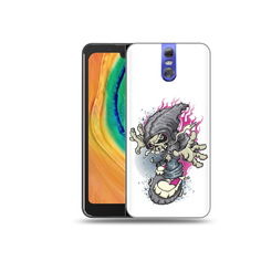 Чехол MyPads Tocco для Doogee BL7000 нарисованный скелет на скейт борде