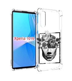 Чехол MyPads черно белая ваза в абстракции для Sony Xperia 10 IV (10-4)