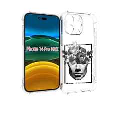 Чехол MyPads черно белая ваза в абстракции для iPhone 14 Pro Max
