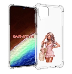 Чехол MyPads Девушка-в-мини-платье женский для Samsung Galaxy A12 (SM-A125F) 2020/21