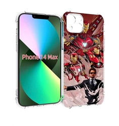 Чехол MyPads Тони-Старк-и-костюмы для iPhone 14 Plus (6.7)