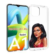 Чехол MyPads Брюнетка-в-красном-платье для Xiaomi Redmi A1
