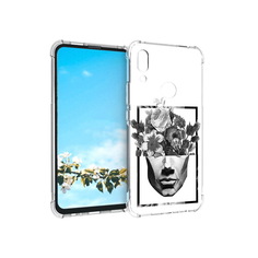 Чехол MyPads Tocco для Huawei P Smart Z черно белая ваза в абстракции