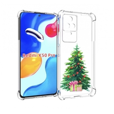 Чехол MyPads Елка новогодняя с подарками акварель для Xiaomi Redmi K50 / K50 Pro