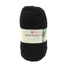 Пряжа Пехорка Элегантная, 100г, 250м (100% мериносовая шерсть) (02 чёрный), 10 мотков