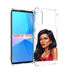 Чехол MyPads Брюнетка-в-красном-платье для Sony Xperia 10 IV (10-4)