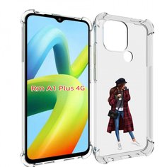 Чехол MyPads девушка-в-клетчатом-пальто для Xiaomi Redmi A1 Plus +