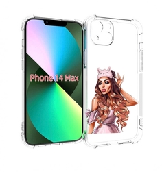 Чехол MyPads девушка-с-маской-для-сна женский для iPhone 14 Plus (6.7)