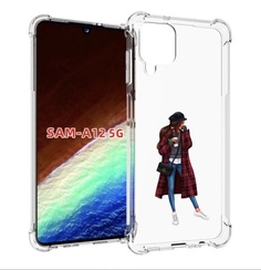 Чехол MyPads девушка-в-клетчатом-пальто для Samsung Galaxy A12 (SM-A125F) 2020/21