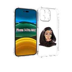 Чехол MyPads девушка-в-золотой-маске для iPhone 14 Pro Max