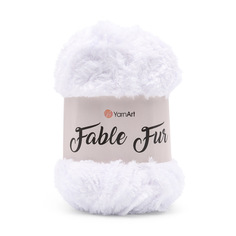 Пряжа YarnArt Fable Fur, 100г, 100м (100% микрополиэстер) (965 белоснежный), 5 мотков
