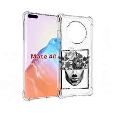 Чехол MyPads Tocco для Huawei Mate 40 черно белая ваза в абстракции
