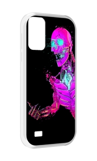 Чехол MyPads скелет-робот-фиолетовый для Oukitel C31