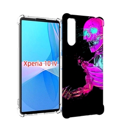 Чехол MyPads скелет-робот-фиолетовый для Sony Xperia 10 IV (10-4)