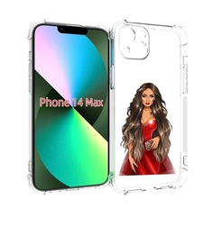 Чехол MyPads девушка-в-вечернем-платье женский для iPhone 14 Plus (6.7)
