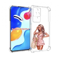 Чехол MyPads Девушка-в-мини-платье женский для Xiaomi Redmi K50/K50 Pro