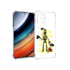 Чехол MyPads прикольный робот для Xiaomi Redmi K40S/Poco F4
