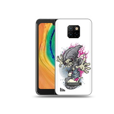 Чехол MyPads Tocco для Doogee S88 Plus нарисованный скелет на скейт борде