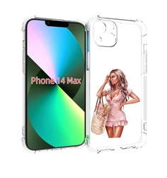 Чехол MyPads Девушка-в-платье женский для iPhone 14 Plus (6.7)