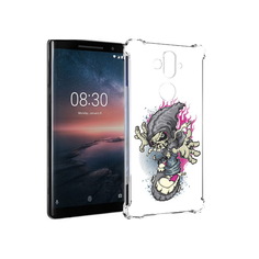 Чехол MyPads Tocco для Nokia 8 Sirocco нарисованный скелет на скейт борде
