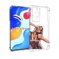 Чехол MyPads девушка-в-прозрачной-одежде для Xiaomi Redmi K50/K50 Pro