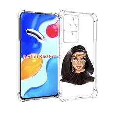 Чехол MyPads девушка-в-золотой-маске для Xiaomi Redmi K50 / K50 Pro