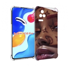Чехол MyPads лицо девушки тень женский для Xiaomi Redmi K50 / K50 Pro