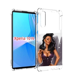 Чехол MyPads нарисованная-девушка-в-фиолетовом-платье женский для Sony Xperia 10 IV (10-4)