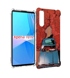 Чехол MyPads машина мчится с дымком для Sony Xperia 10 IV (10-4)