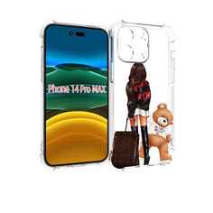 Чехол MyPads девушка-с-модным-чемоданом женский для iPhone 14 Pro Max