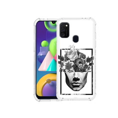 Чехол MyPads Tocco для Samsung Galaxy M21 черно белая ваза в абстракции (PT147110.591.678)